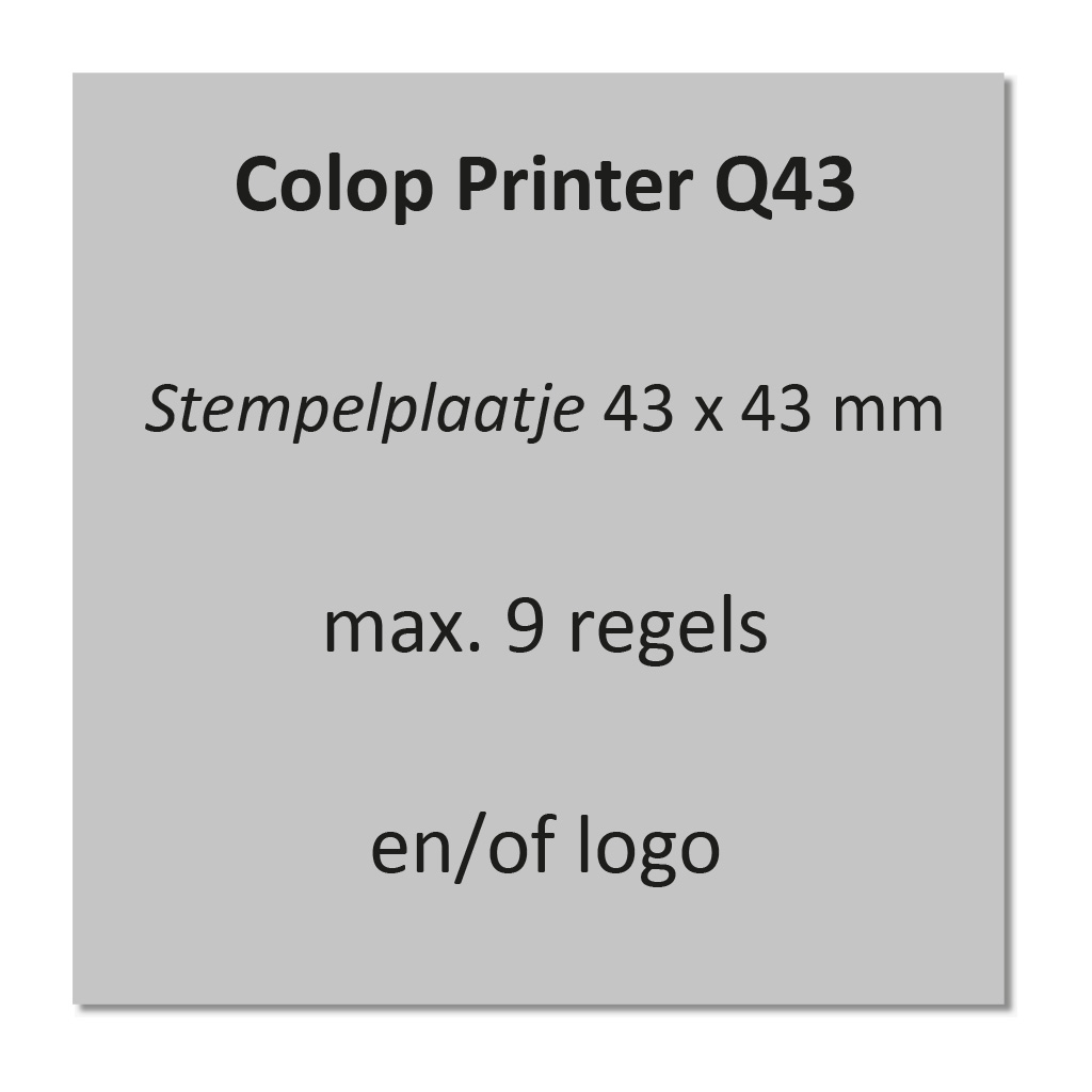 Tekstplaatje Colop Printer Q 43 | Kantoorstempels.be