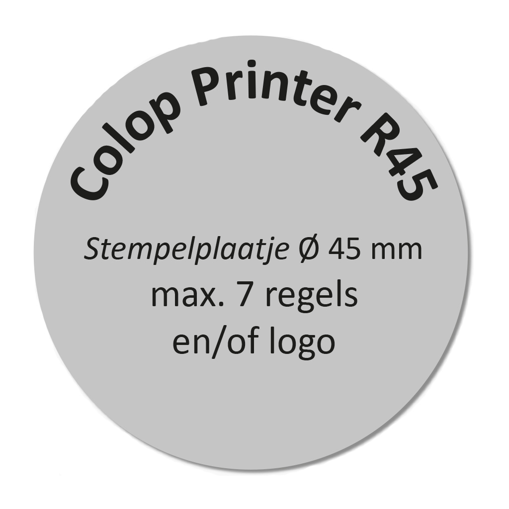 Tekstplaatje Colop Printer R 45