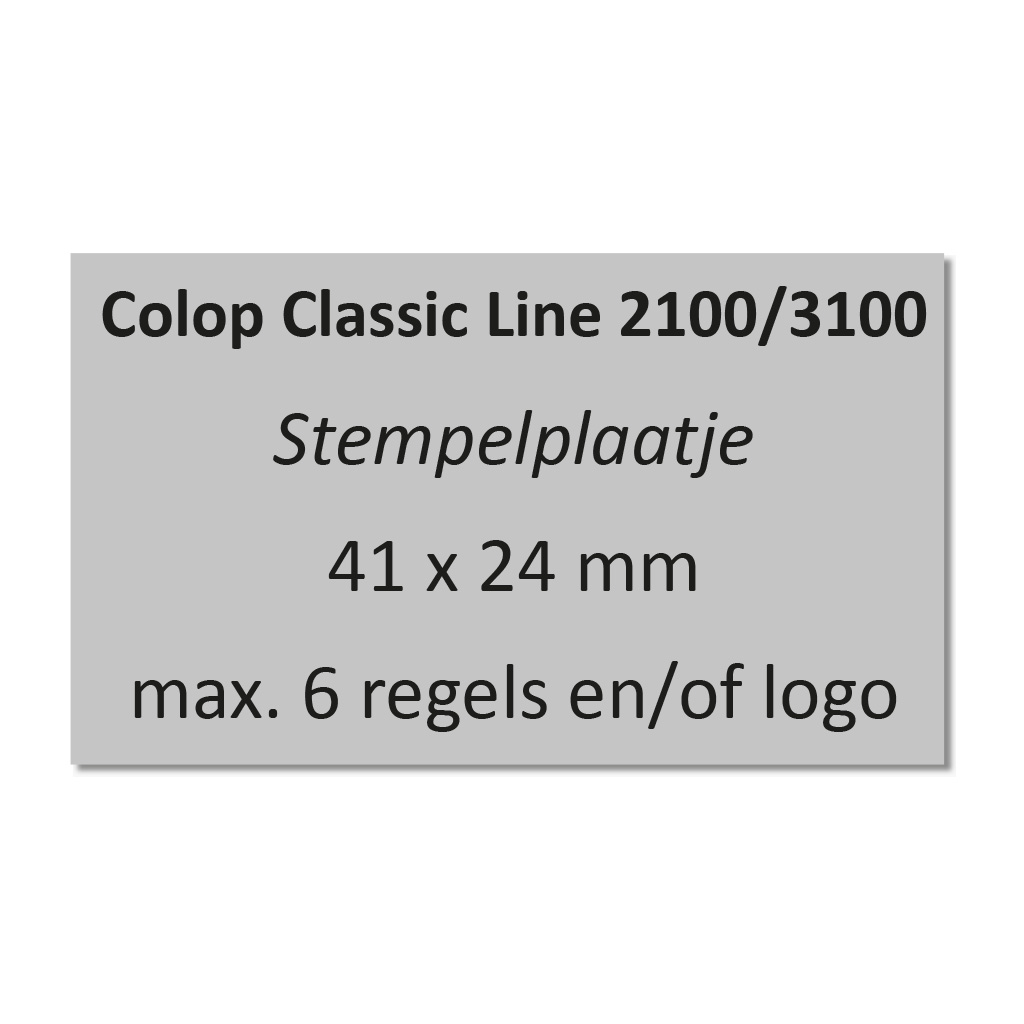 Tekstplaatje Colop 2100 & 3100