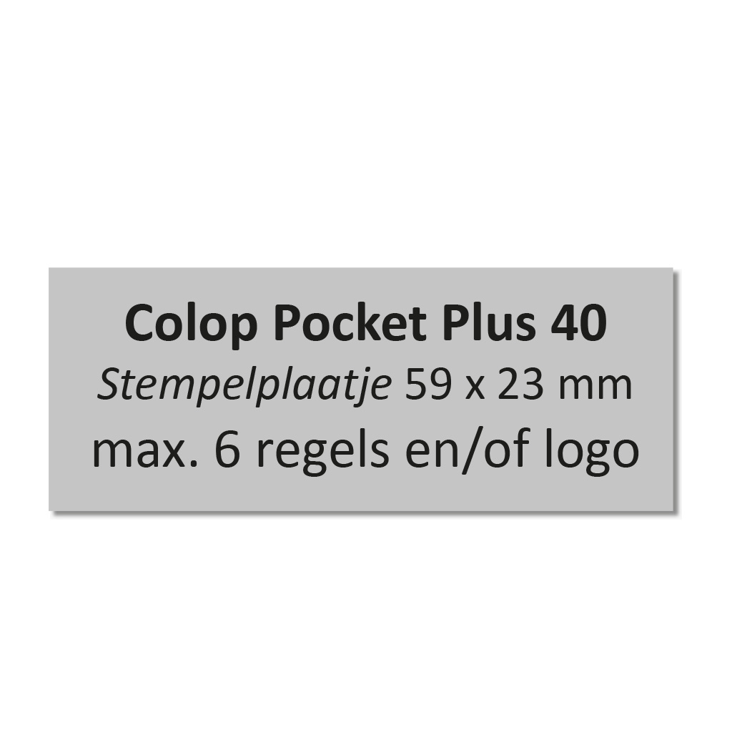 Tekstplaatje Colop Pocket 40