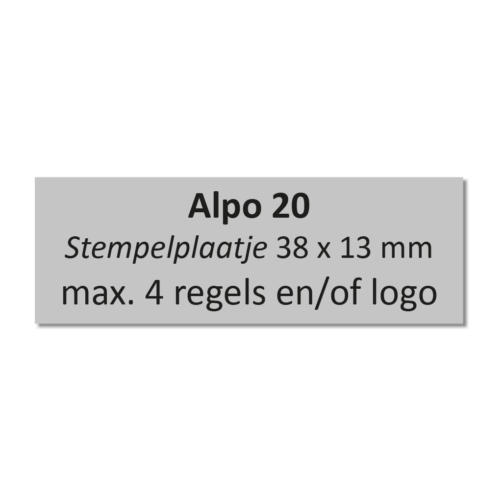 Stempelplaat Alpo 20 / Posta 20 / Justrite 20