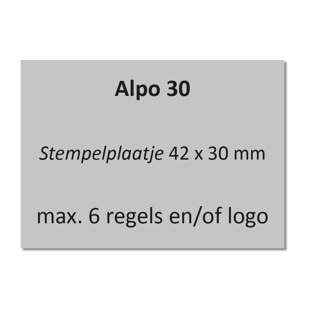 Stempelplaat Alpo 30 / Posta 30 / Justrite 30