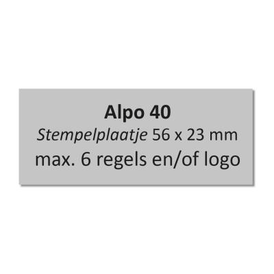 Stempelplaat Alpo 40 / Posta 40 / Justrite 40