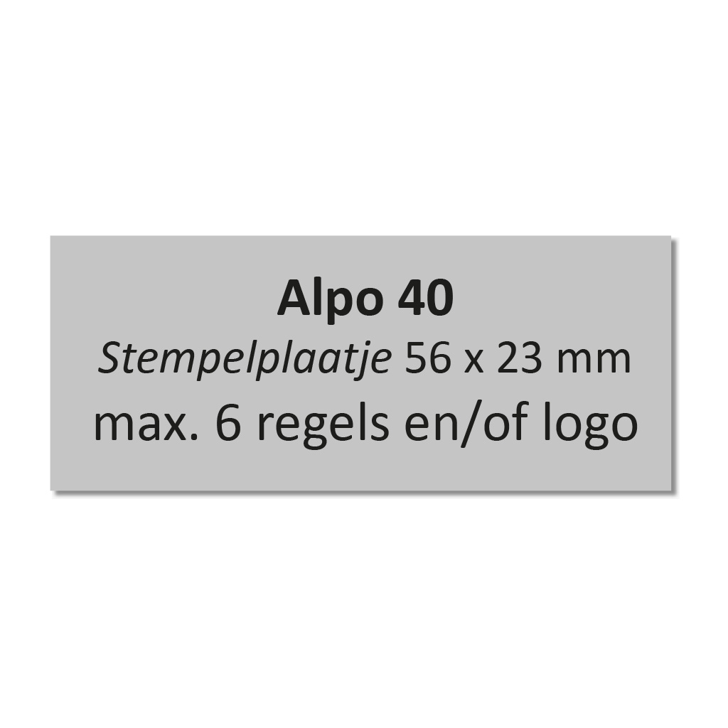 Stempelplaat Alpo 40 / Posta 40 / Justrite 40