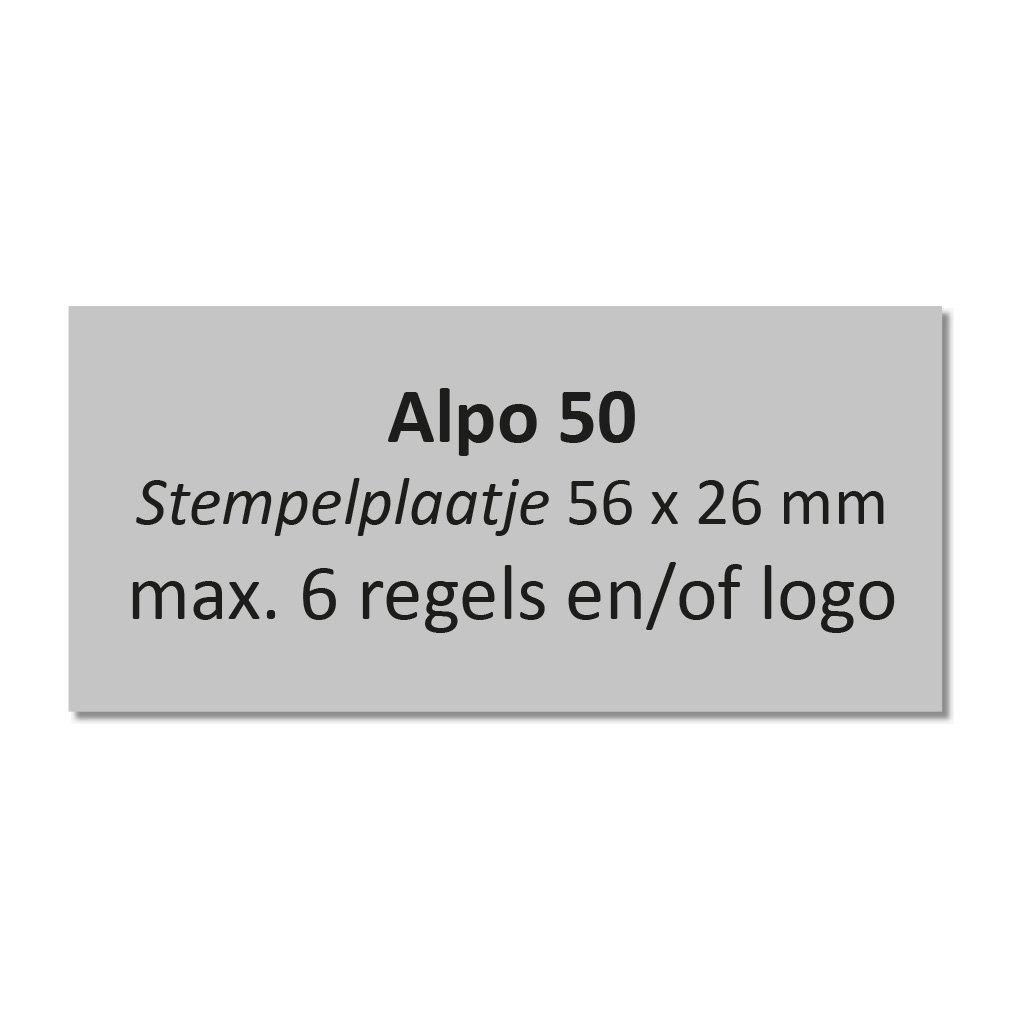 Stempelplaat Alpo 50 / Posta 50 / Justrite 50
