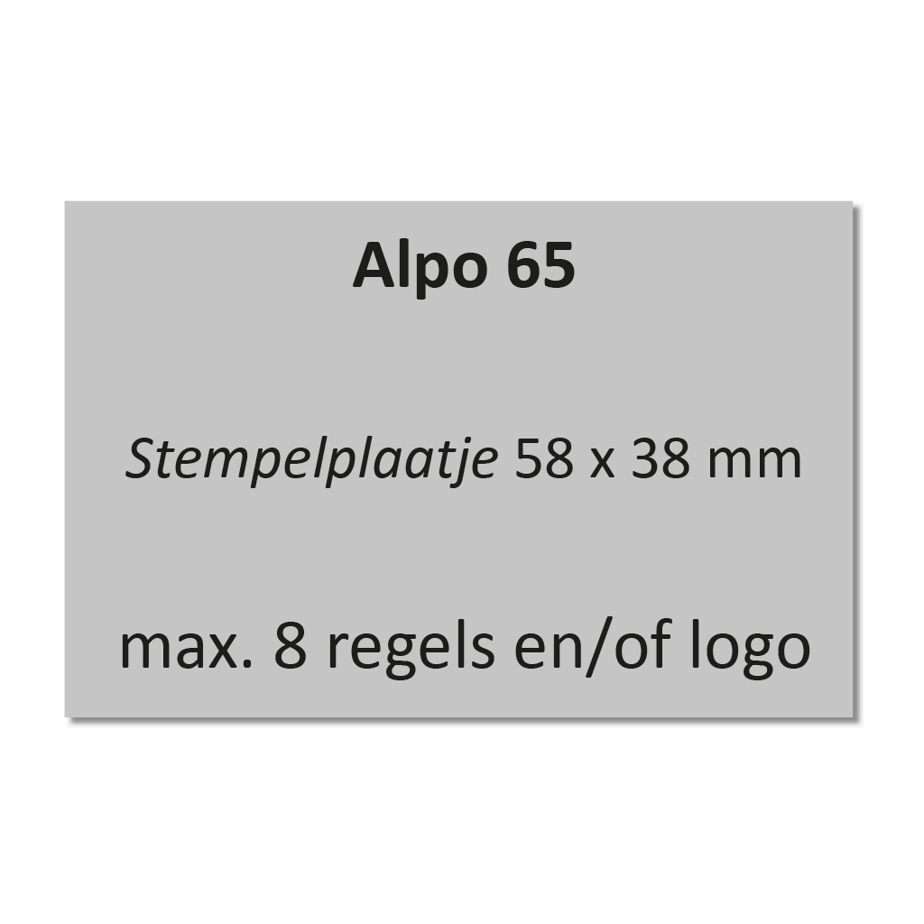 Stempelplaat Alpo 65 / Posta 65 / Justrite 65