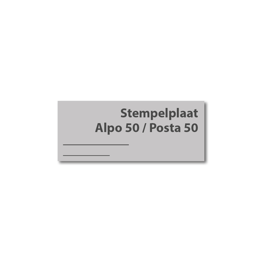 Stempelplaat Alpo 50 / Posta 50 / Justrite 50